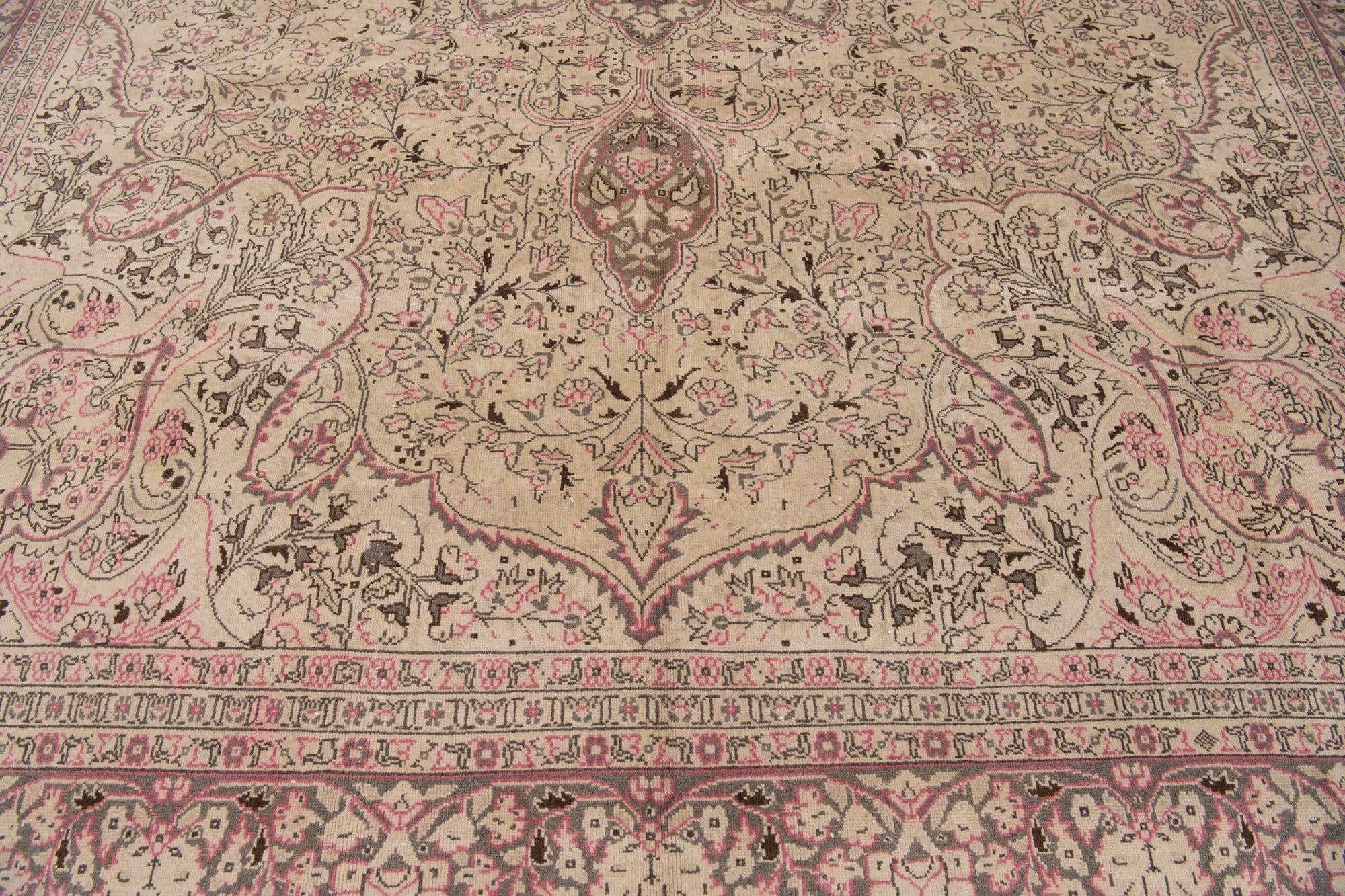 8' 4 x 12' 1 Hand Knotted Ultra Vintage Persian Wool Rug