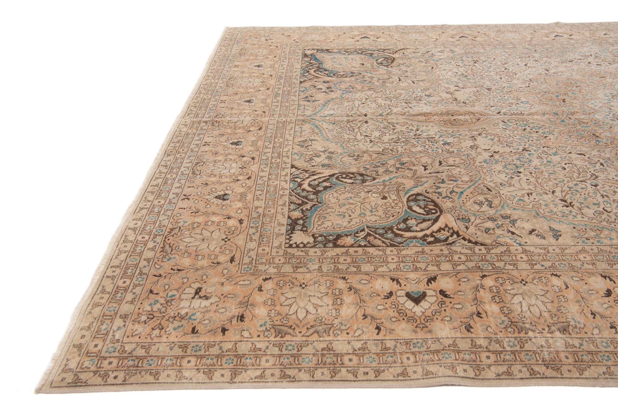 8' 1 x 12' 1 Hand Knotted Ultra Vintage Persian Wool Rug