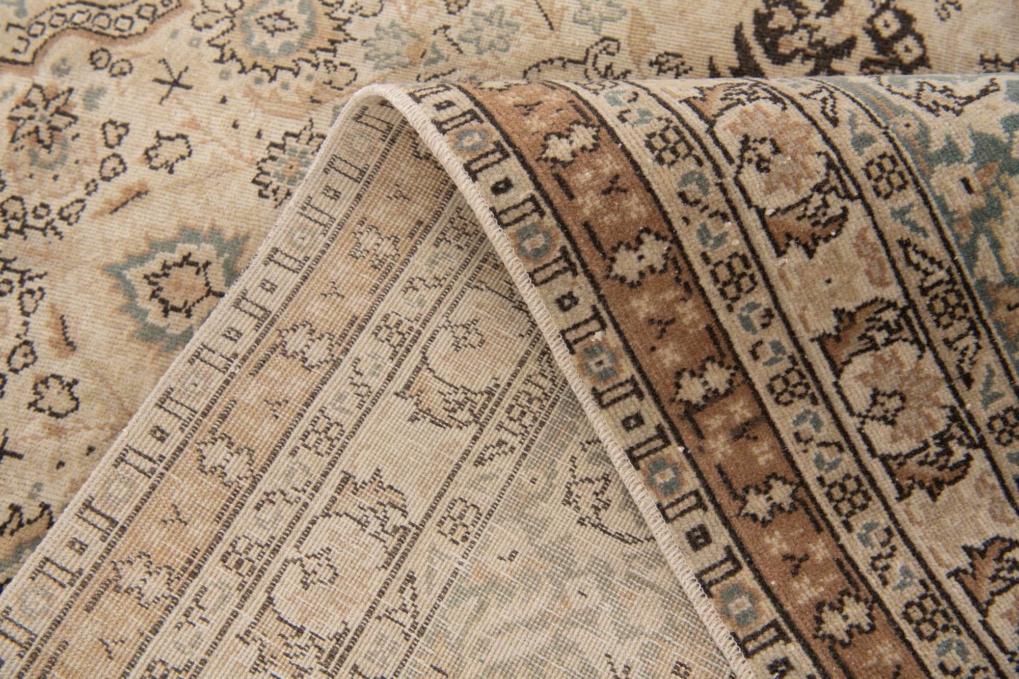 6' 10 x 10' 4 Hand Knotted Ultra Vintage Persian Wool Rug