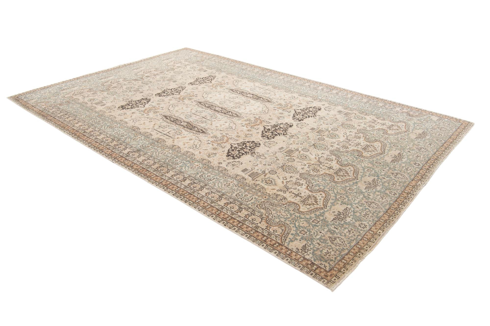 6' 10 x 10' 4 Hand Knotted Ultra Vintage Persian Wool Rug