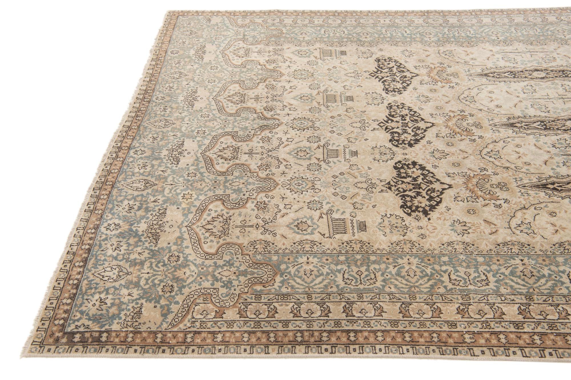 6' 10 x 10' 4 Hand Knotted Ultra Vintage Persian Wool Rug