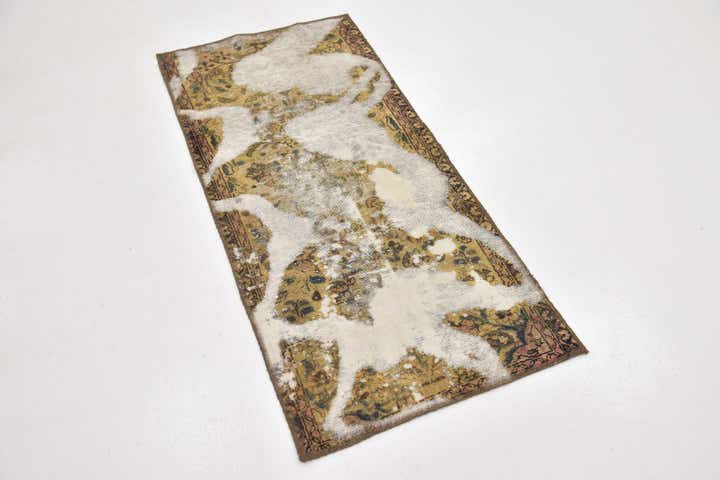 2' 4 x 5' Hand Knotted Ultra Vintage Persian Wool Rug