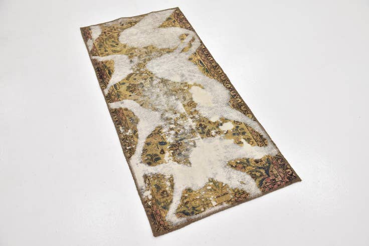 Detail image of 2' 4 x 5' Hand Knotted Ultra Vintage Persian Wool Rug