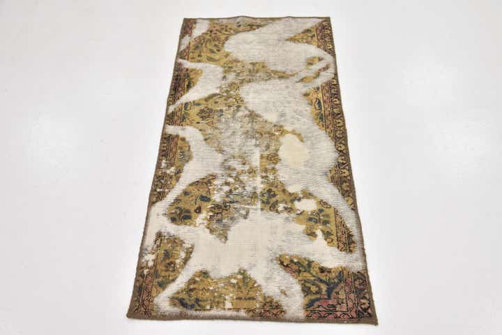 2' 4 x 5' Hand Knotted Ultra Vintage Persian Wool Rug