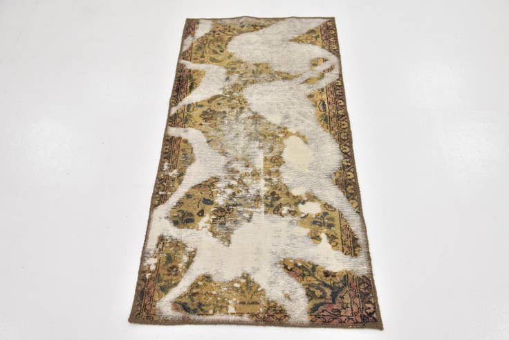 Detail image of 2' 4 x 5' Hand Knotted Ultra Vintage Persian Wool Rug