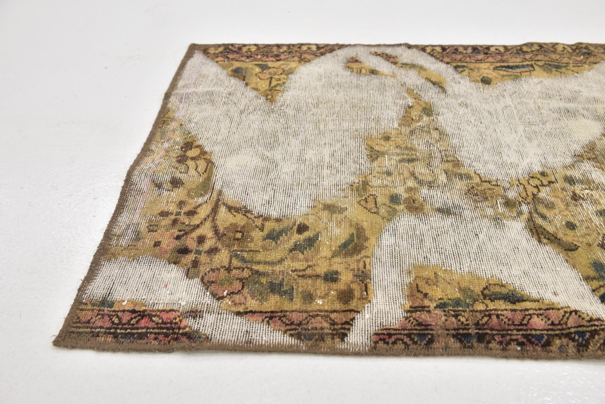 2' 4 x 5' Hand Knotted Ultra Vintage Persian Wool Rug