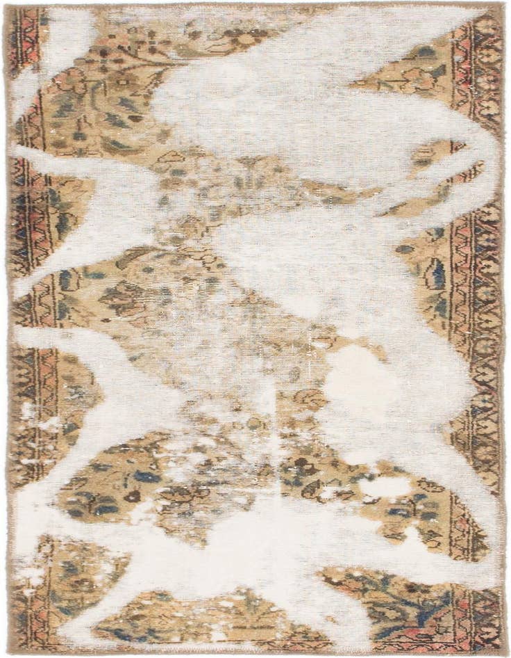 Detail image of 2' 4 x 5' Hand Knotted Ultra Vintage Persian Wool Rug