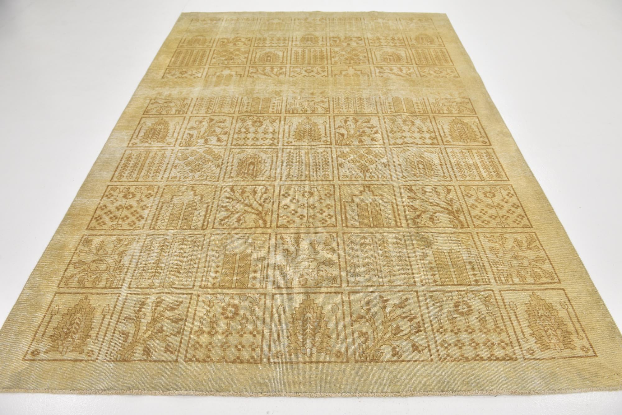 6' 4 x 9' Hand Knotted Ultra Vintage Persian Wool Rug