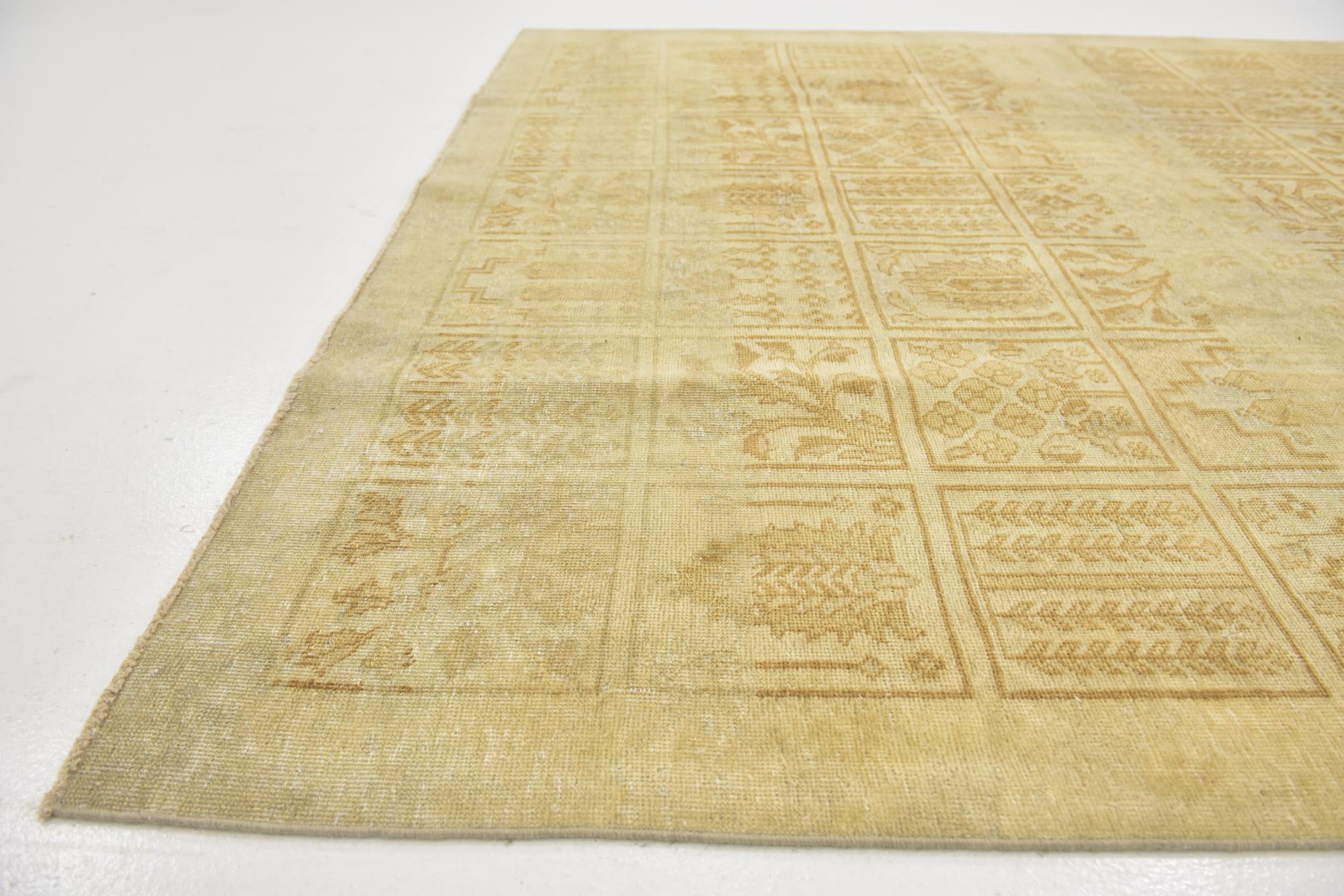 6' 4 x 9' Hand Knotted Ultra Vintage Persian Wool Rug