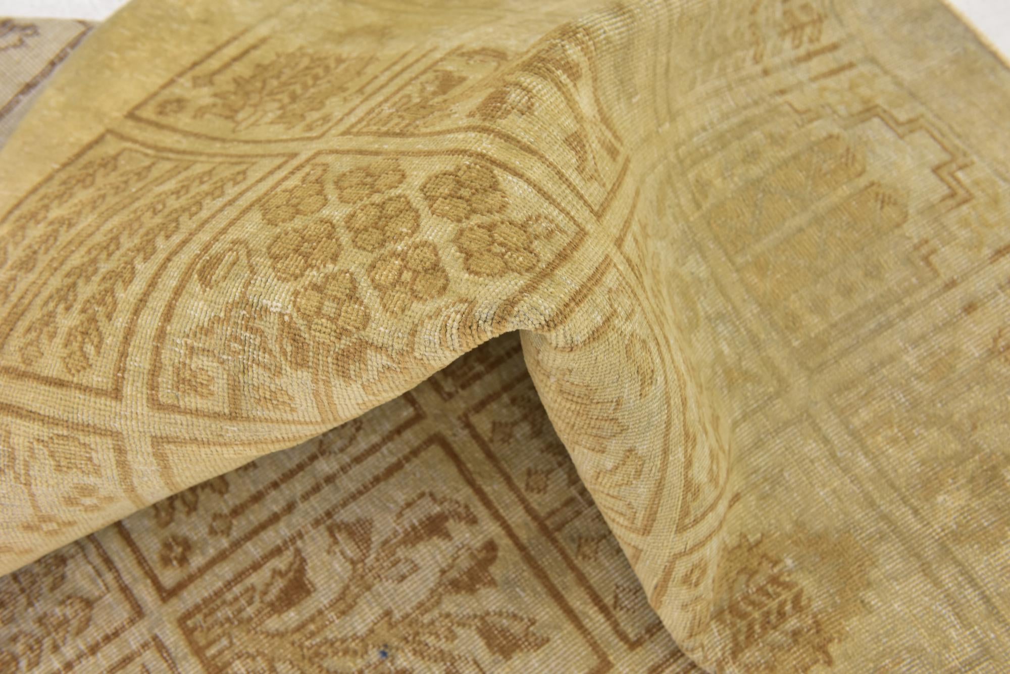 6' 4 x 9' Hand Knotted Ultra Vintage Persian Wool Rug