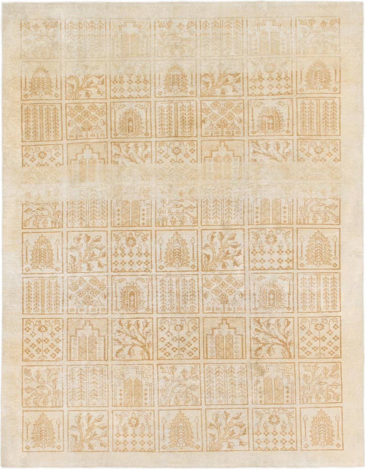 Detail image of 6' 4 x 9' Hand Knotted Ultra Vintage Persian Wool Rug