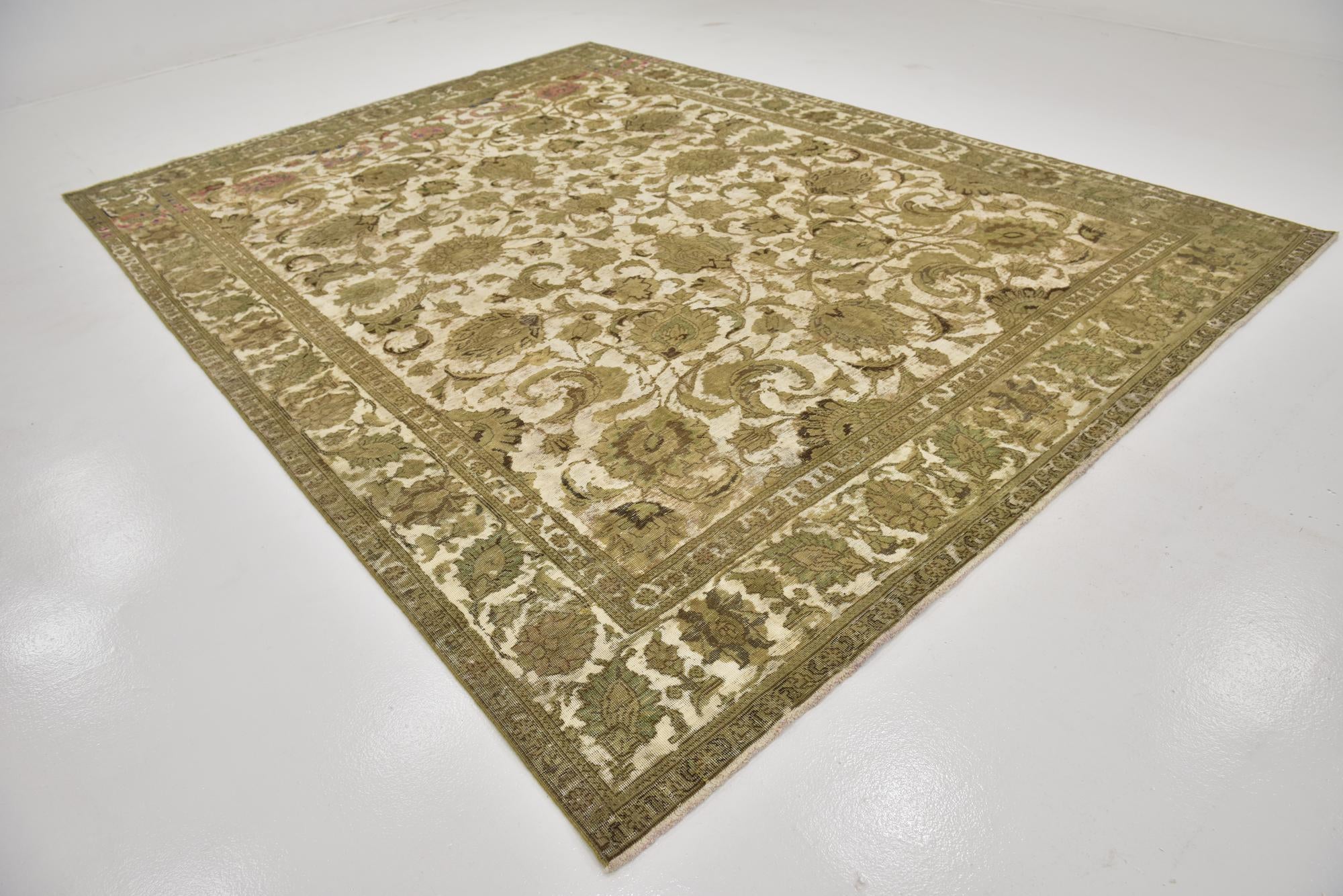 9' 8 x 12' 10 Hand Knotted Ultra Vintage Persian Wool Rug
