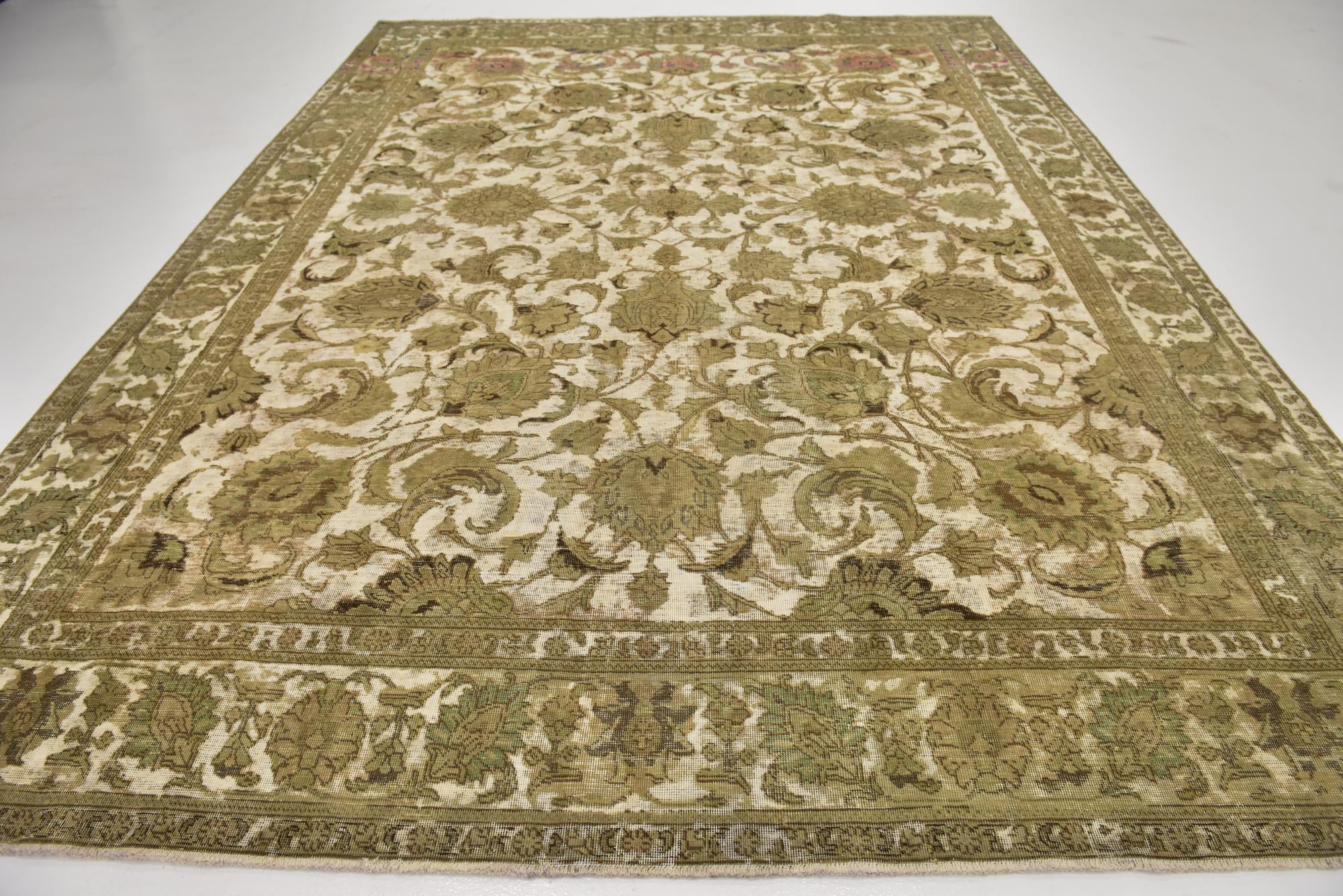9' 8 x 12' 10 Hand Knotted Ultra Vintage Persian Wool Rug