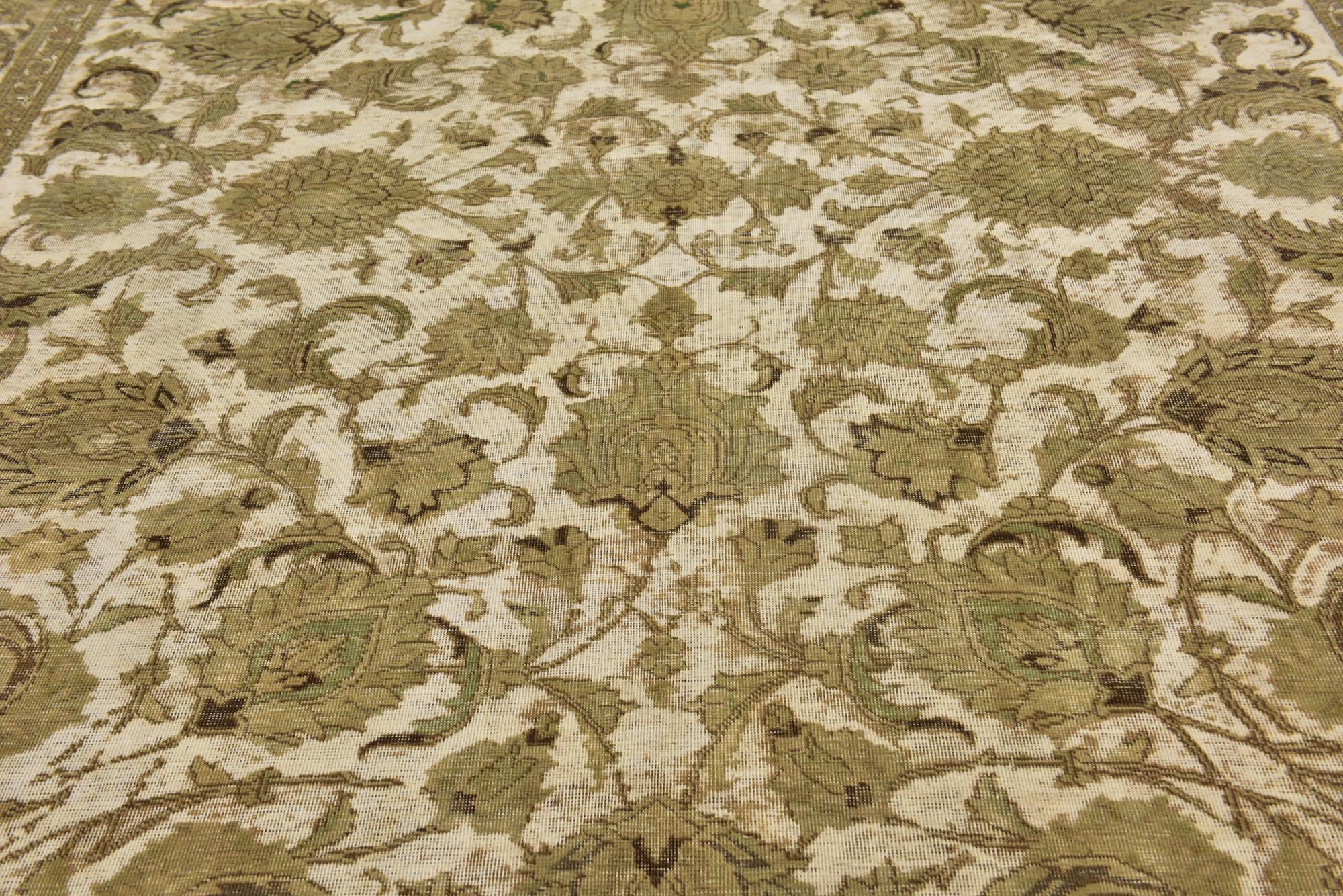 9' 8 x 12' 10 Hand Knotted Ultra Vintage Persian Wool Rug