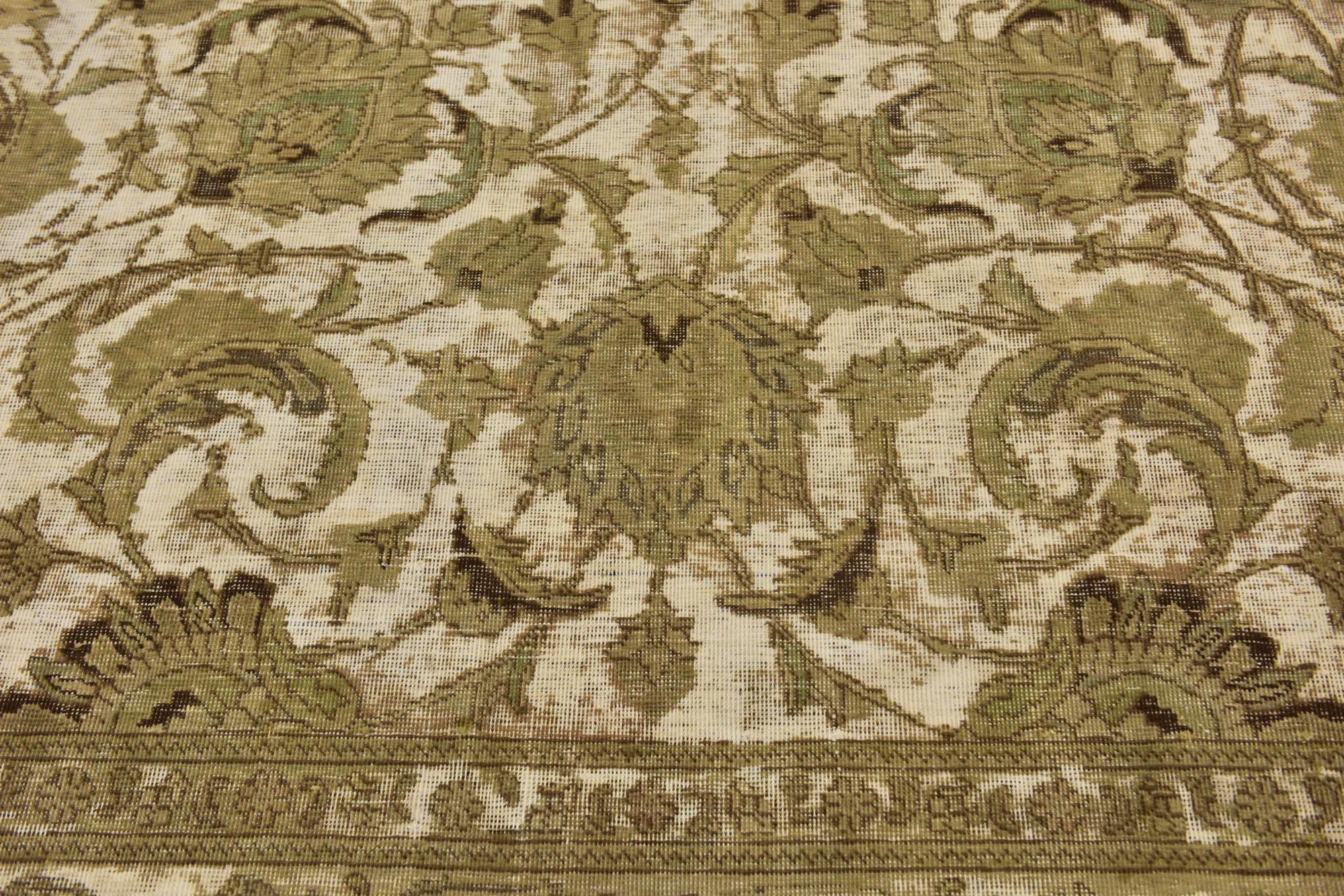 9' 8 x 12' 10 Hand Knotted Ultra Vintage Persian Wool Rug