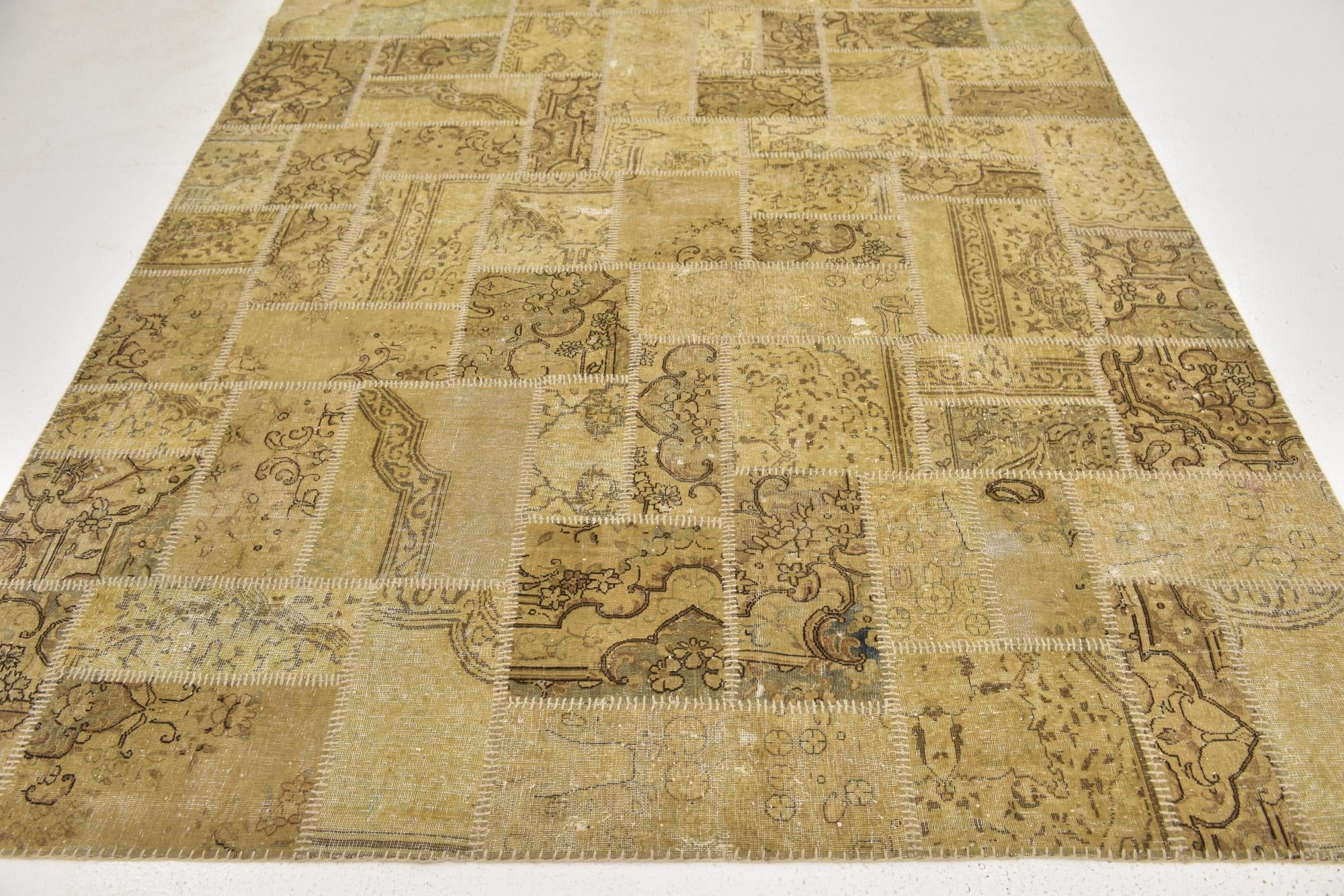 6' 7 x 10' Hand Knotted Ultra Vintage Persian Wool Rug