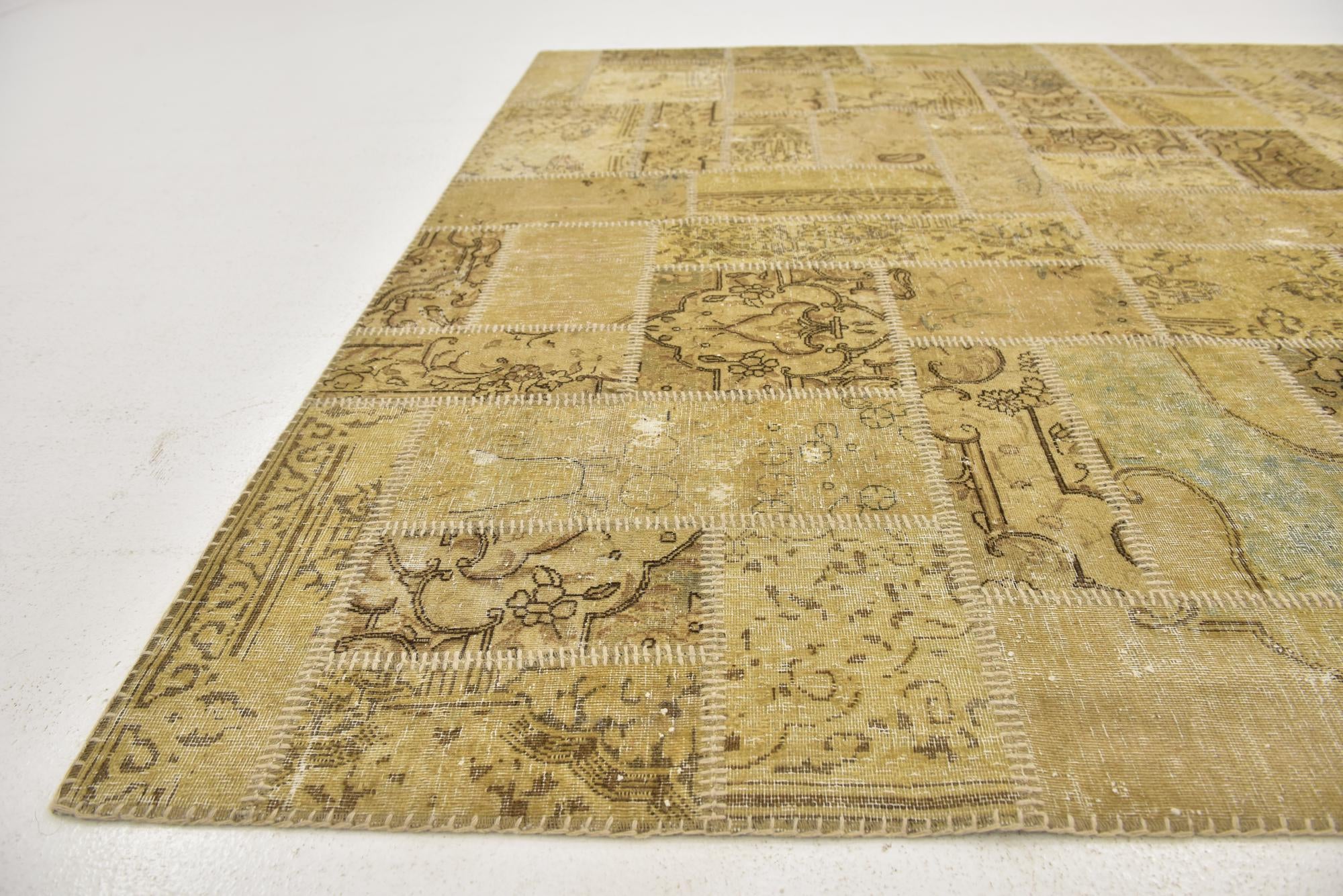 6' 7 x 10' Hand Knotted Ultra Vintage Persian Wool Rug