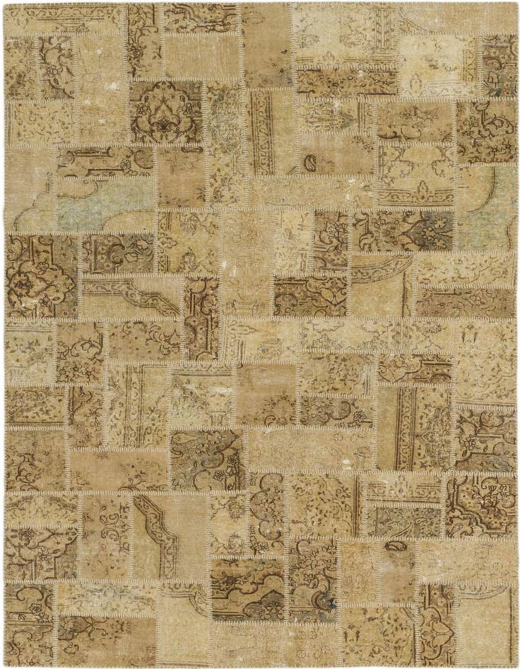 Detail image of 6' 7 x 10' Hand Knotted Ultra Vintage Persian Wool Rug