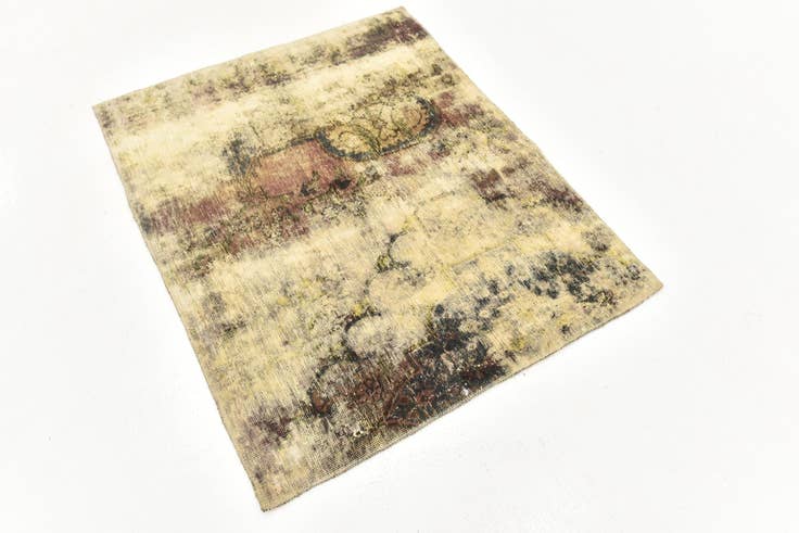 Detail image of 3' 5 x 4' 2 Hand Knotted Ultra Vintage Persian Wool Rug