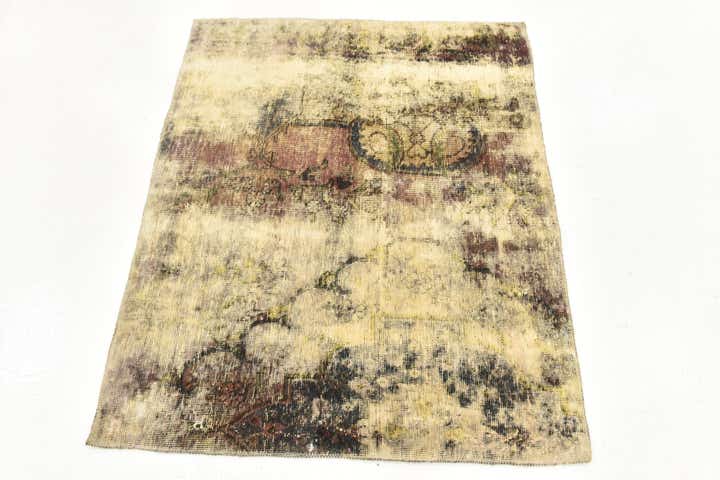 3' 5 x 4' 2 Hand Knotted Ultra Vintage Persian Wool Rug