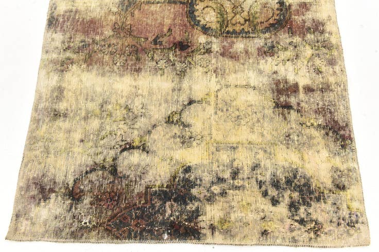 Detail image of 3' 5 x 4' 2 Hand Knotted Ultra Vintage Persian Wool Rug