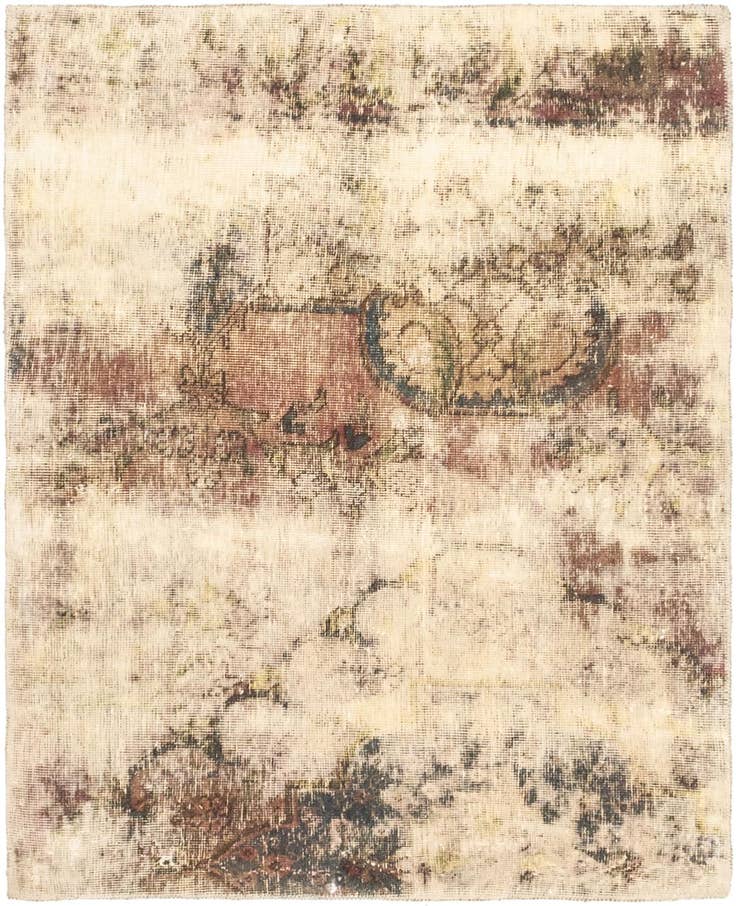 Detail image of 3' 5 x 4' 2 Hand Knotted Ultra Vintage Persian Wool Rug