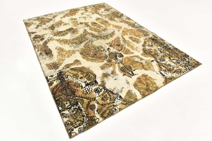 6' x 8' 8 Hand Knotted Ultra Vintage Persian Wool Rug