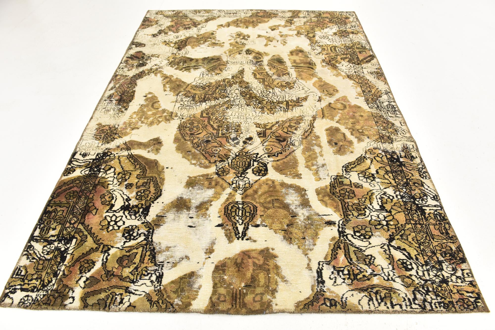 6' x 8' 8 Hand Knotted Ultra Vintage Persian Wool Rug