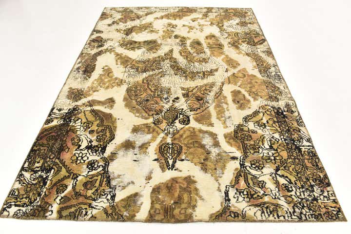 6' x 8' 8 Hand Knotted Ultra Vintage Persian Wool Rug