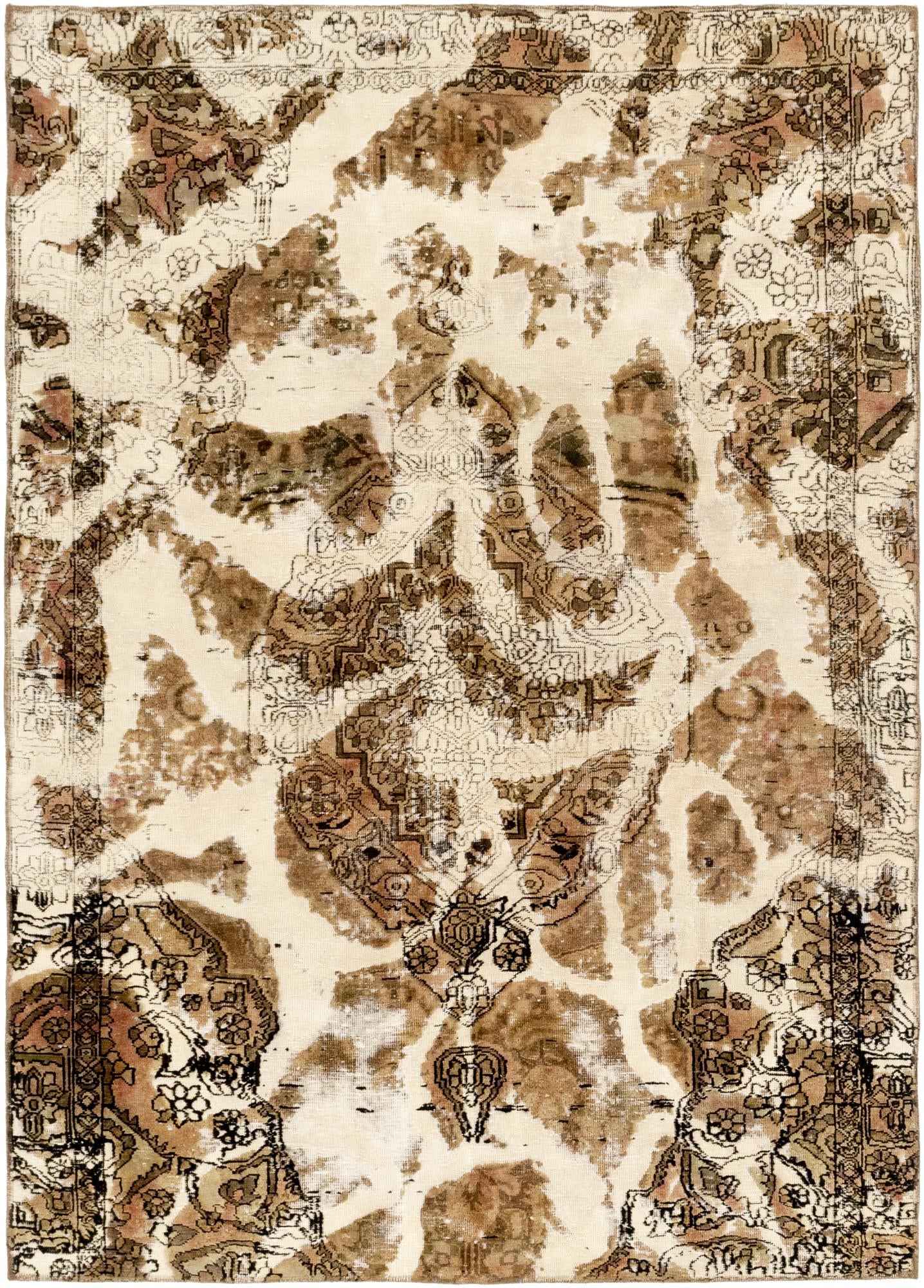 6' x 8' 8 Hand Knotted Ultra Vintage Persian Wool Rug