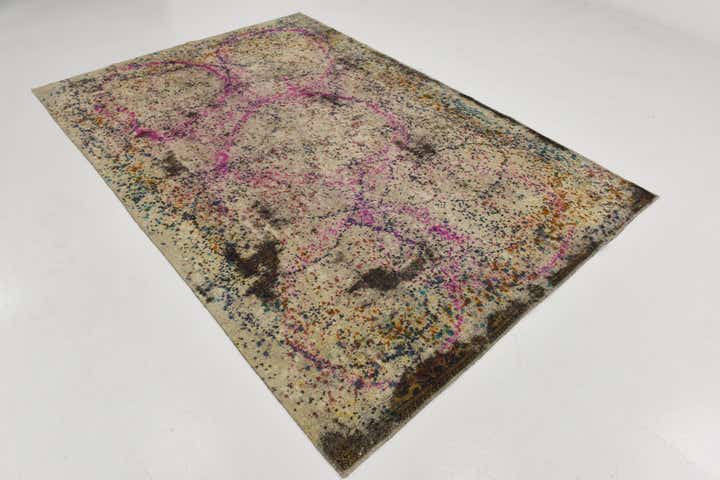 6' 7 x 9' 6 Hand Knotted Ultra Vintage Persian Wool Rug