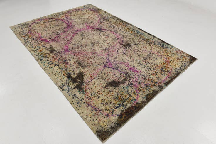 Detail image of 6' 7 x 9' 6 Hand Knotted Ultra Vintage Persian Wool Rug