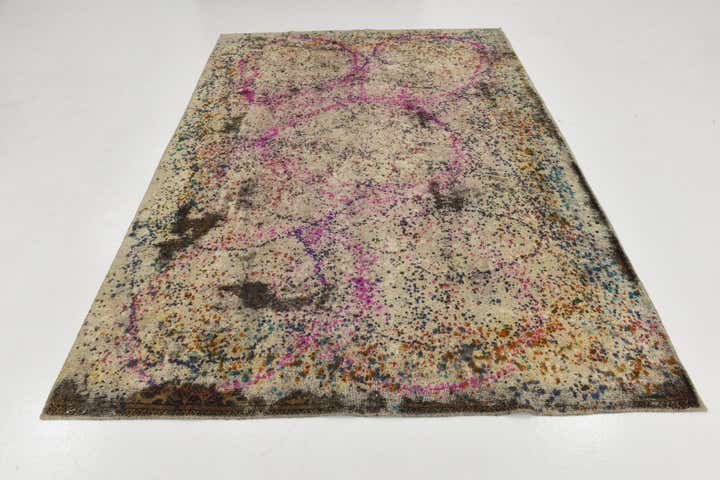 6' 7 x 9' 6 Hand Knotted Ultra Vintage Persian Wool Rug