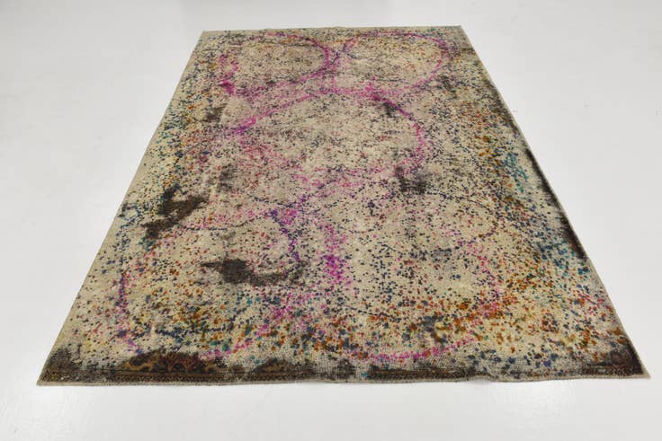 Detail image of 6' 7 x 9' 6 Hand Knotted Ultra Vintage Persian Wool Rug