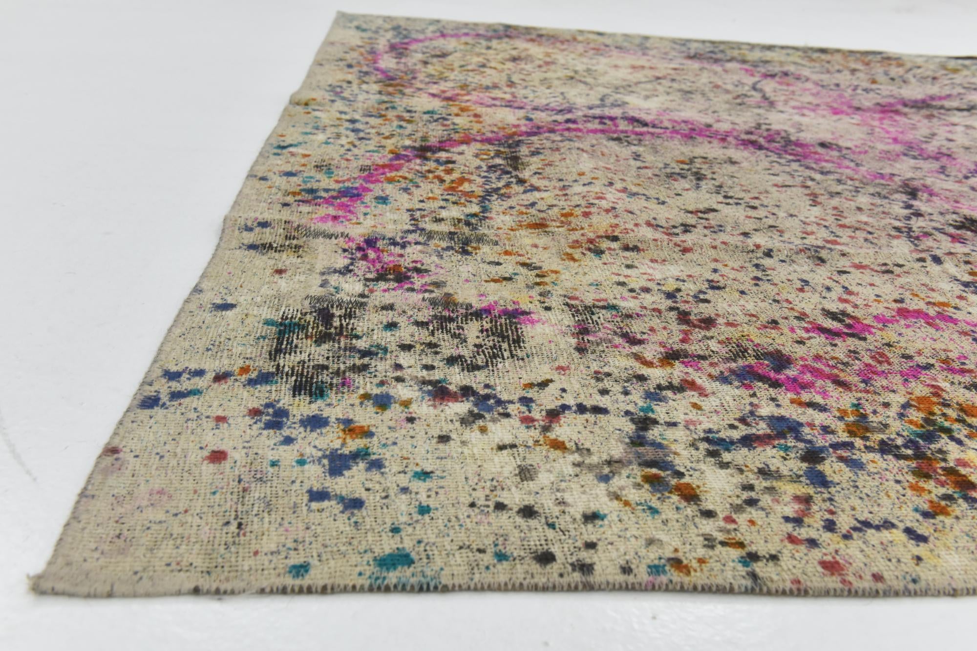 6' 7 x 9' 6 Hand Knotted Ultra Vintage Persian Wool Rug