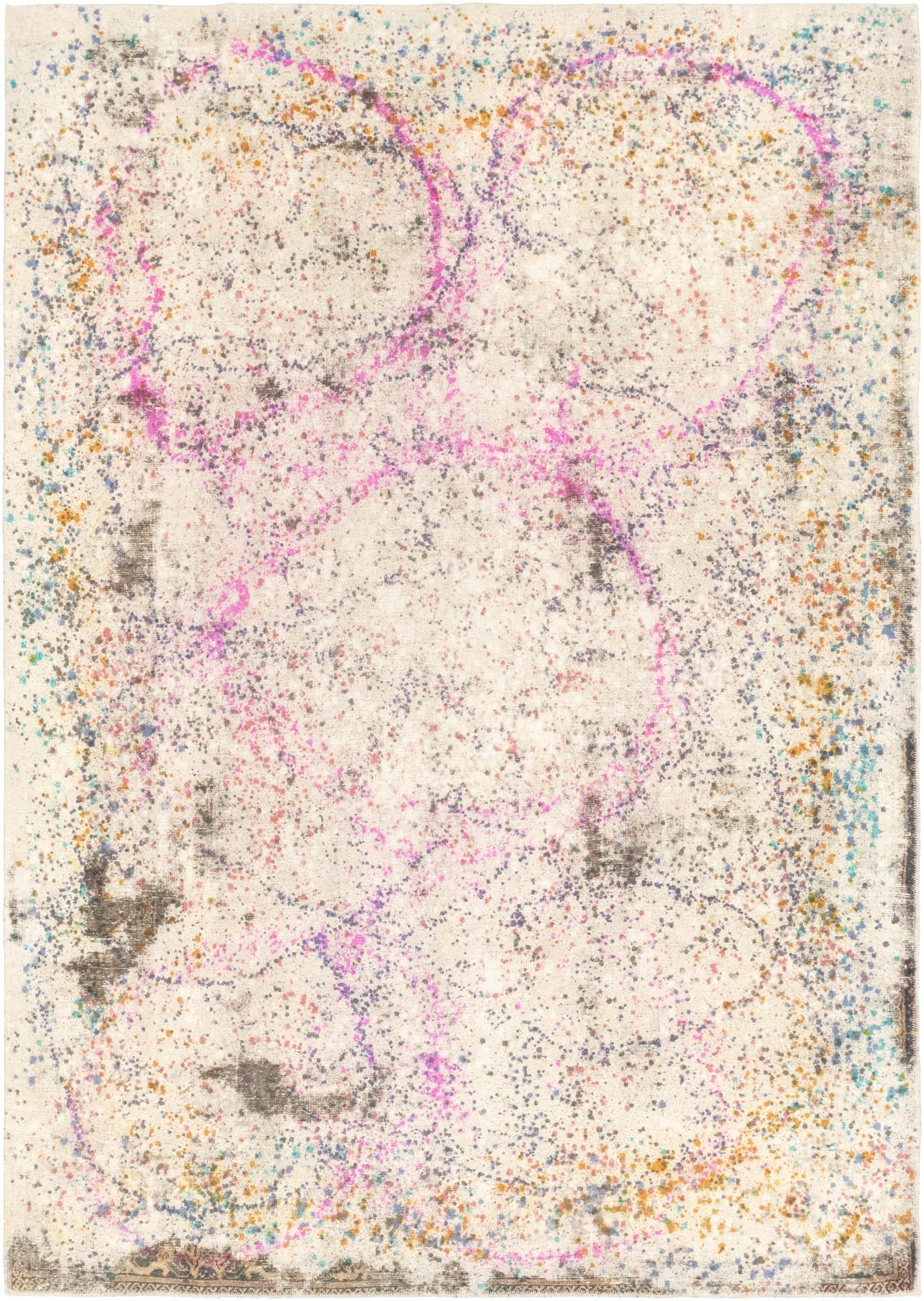 6' 7 x 9' 6 Hand Knotted Ultra Vintage Persian Wool Rug