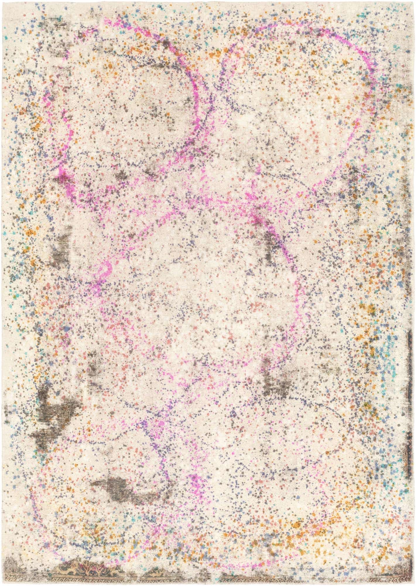 6' 7 x 9' 6 Hand Knotted Ultra Vintage Persian Wool Rug