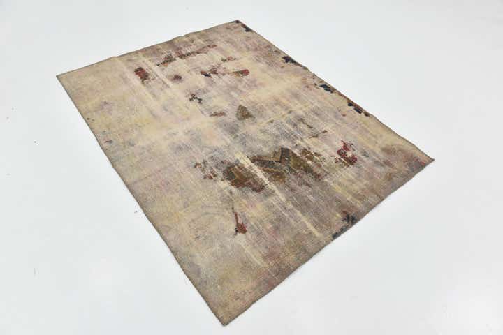 4' 7 x 6' Hand Knotted Ultra Vintage Persian Wool Rug