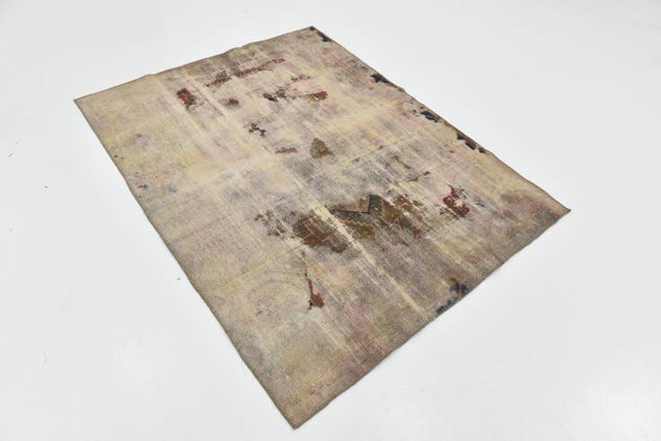 Detail image of 4' 7 x 6' Hand Knotted Ultra Vintage Persian Wool Rug