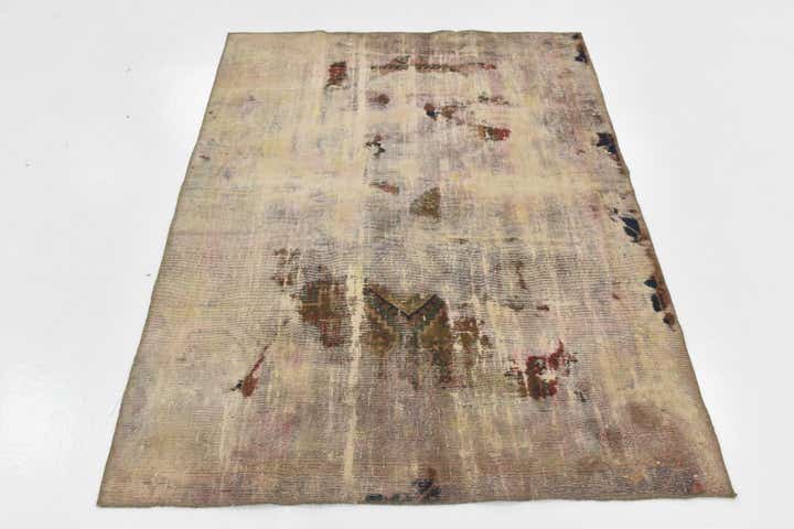 4' 7 x 6' Hand Knotted Ultra Vintage Persian Wool Rug