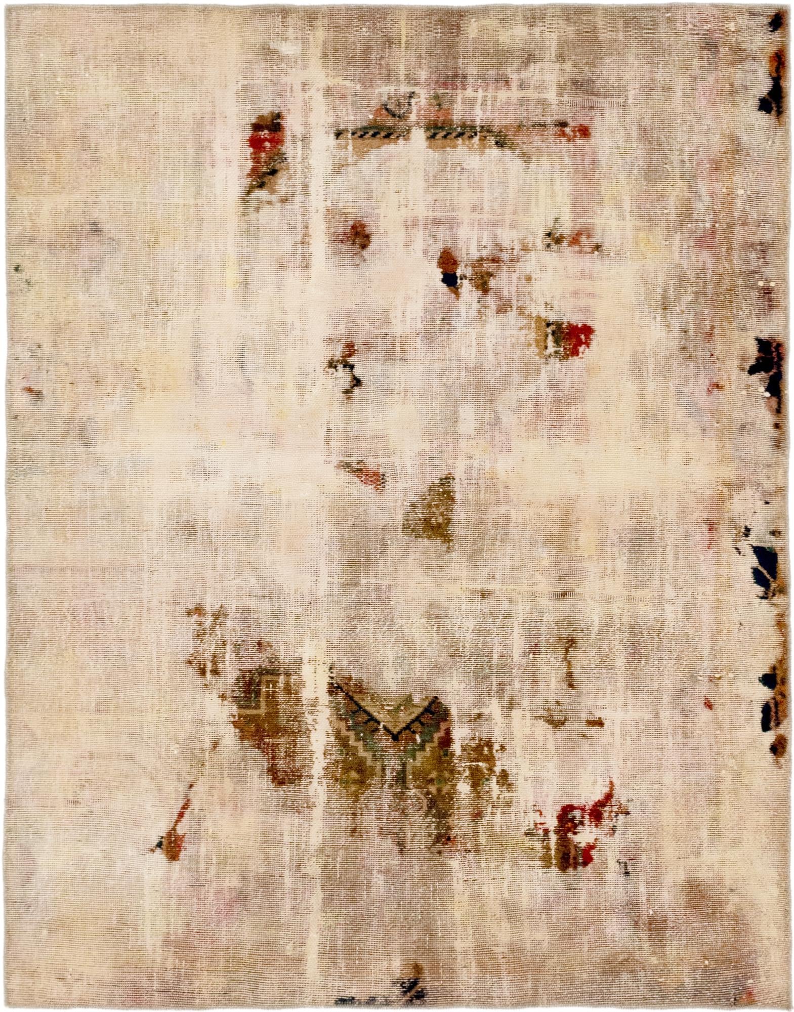 4' 7 x 6' Hand Knotted Ultra Vintage Persian Wool Rug
