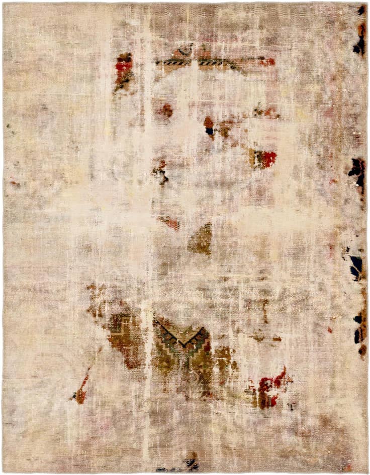 Detail image of 4' 7 x 6' Hand Knotted Ultra Vintage Persian Wool Rug