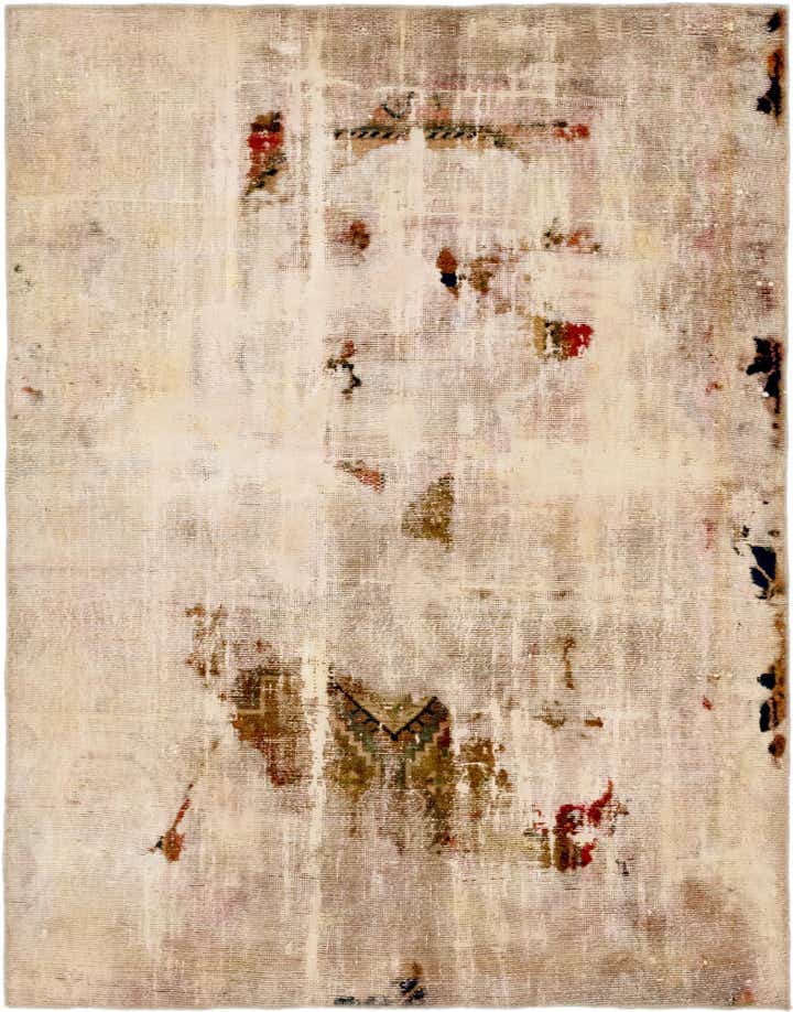 4' 7 x 6' Hand Knotted Ultra Vintage Persian Wool Rug