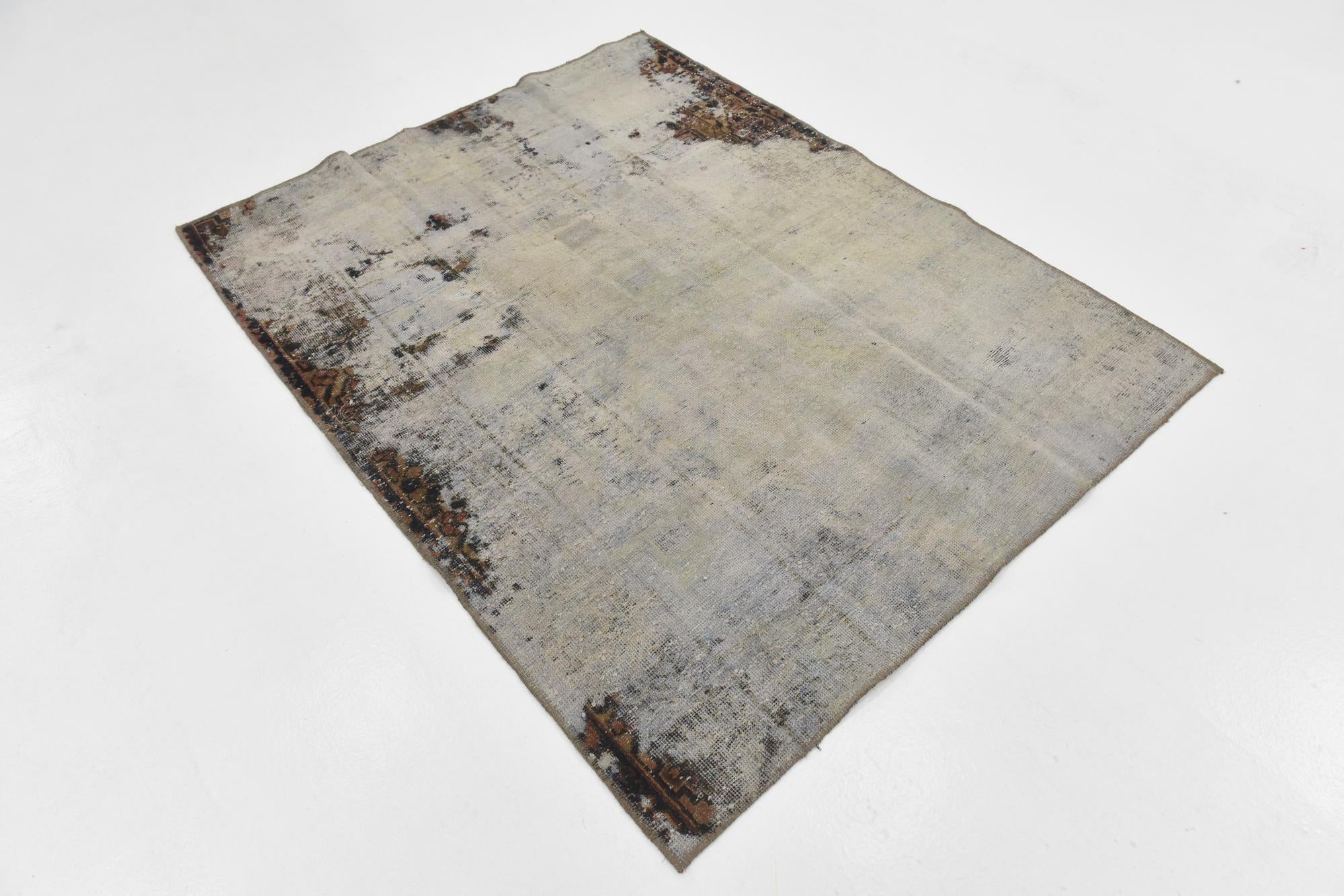 4' 10 x 6' 2 Hand Knotted Ultra Vintage Persian Wool Rug