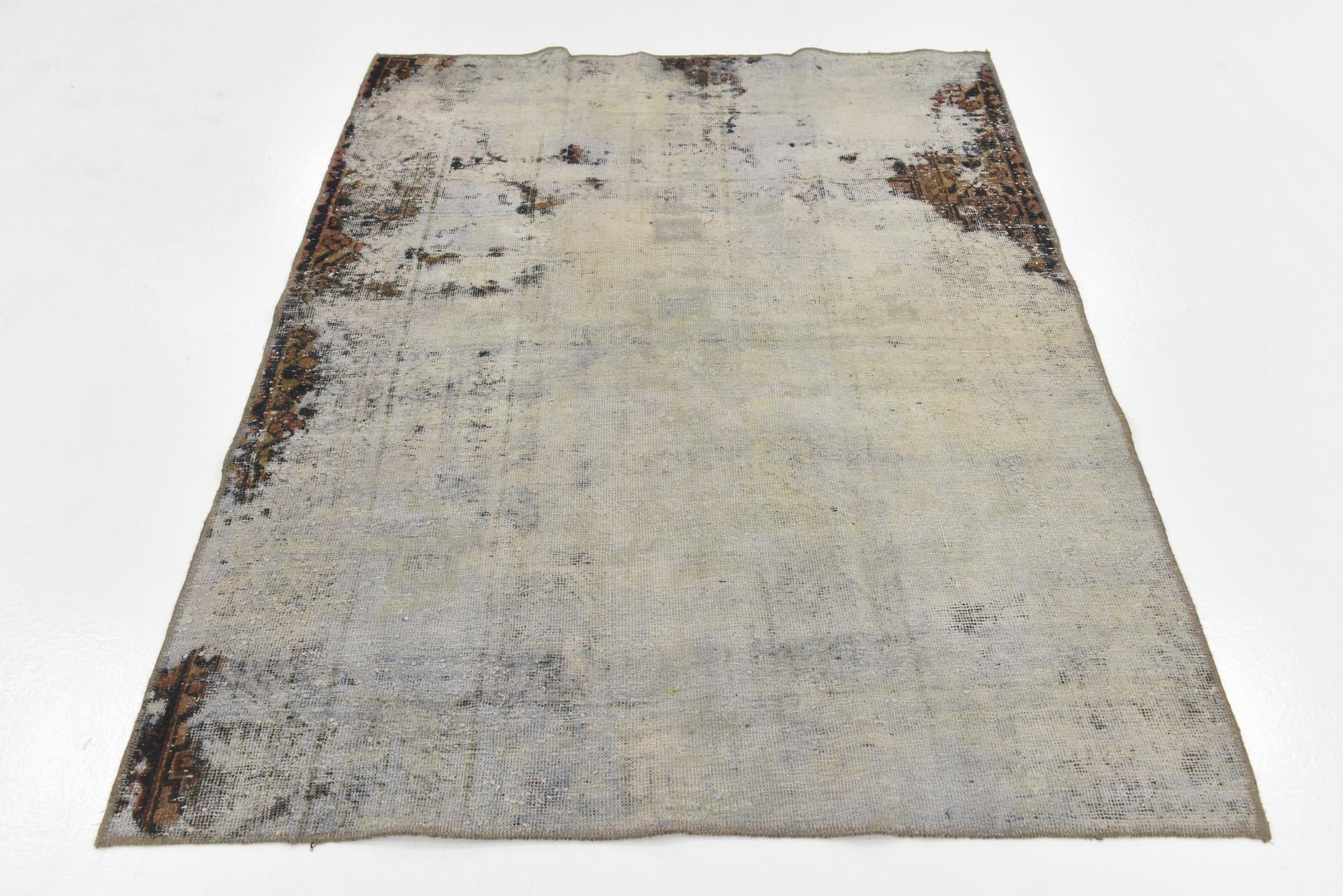 4' 10 x 6' 2 Hand Knotted Ultra Vintage Persian Wool Rug