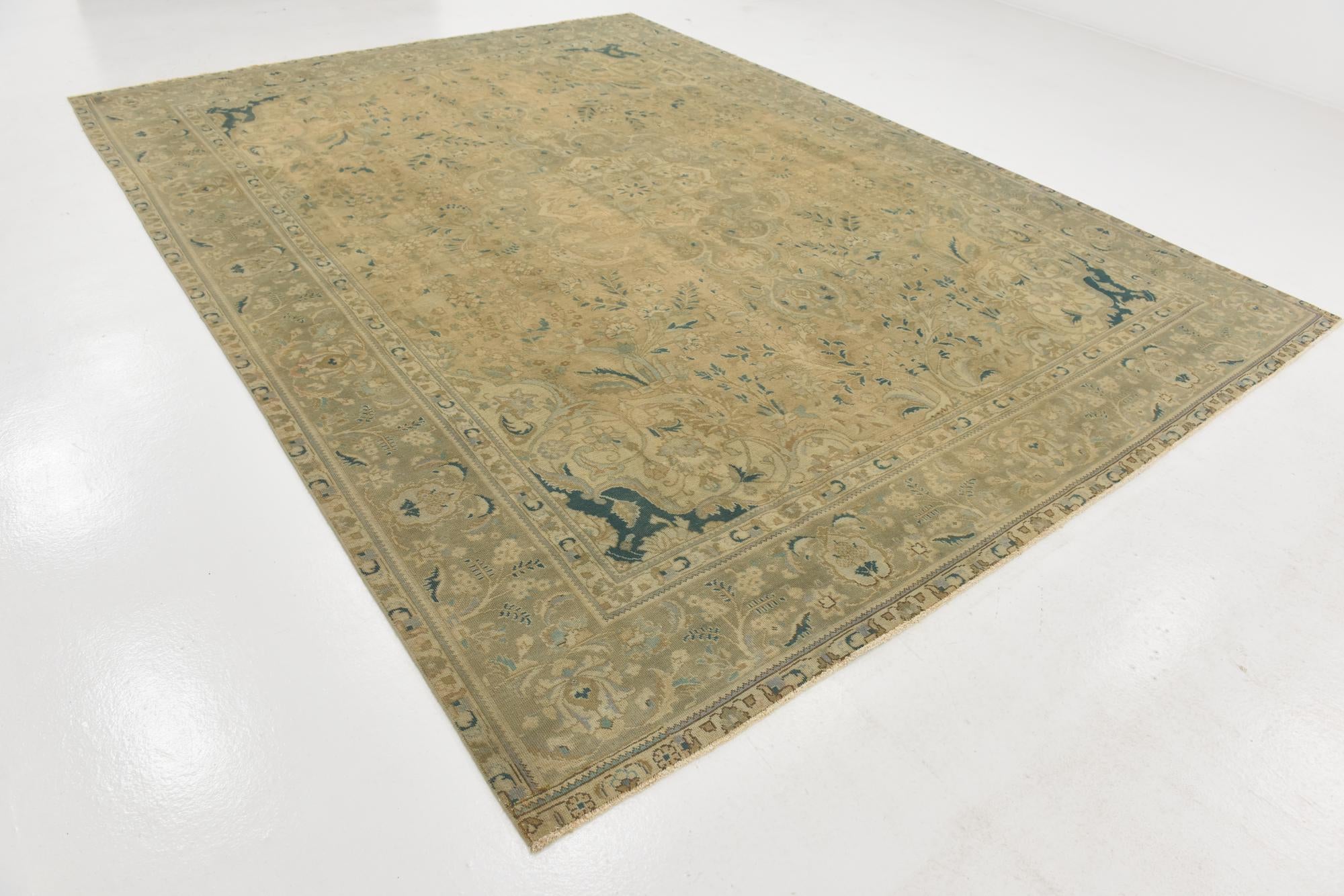 9' 6 x 12' 9 Hand Knotted Ultra Vintage Persian Wool Rug