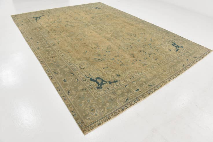 Detail image of 9' 6 x 12' 9 Hand Knotted Ultra Vintage Persian Wool Rug