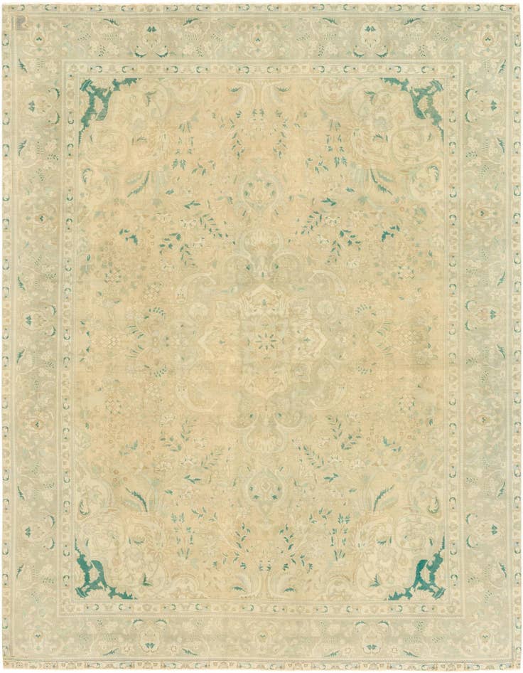 Detail image of 9' 6 x 12' 9 Hand Knotted Ultra Vintage Persian Wool Rug