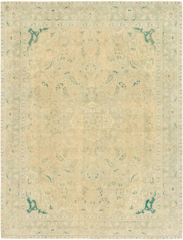 Detail image of 9' 6 x 12' 9 Hand Knotted Ultra Vintage Persian Wool Rug