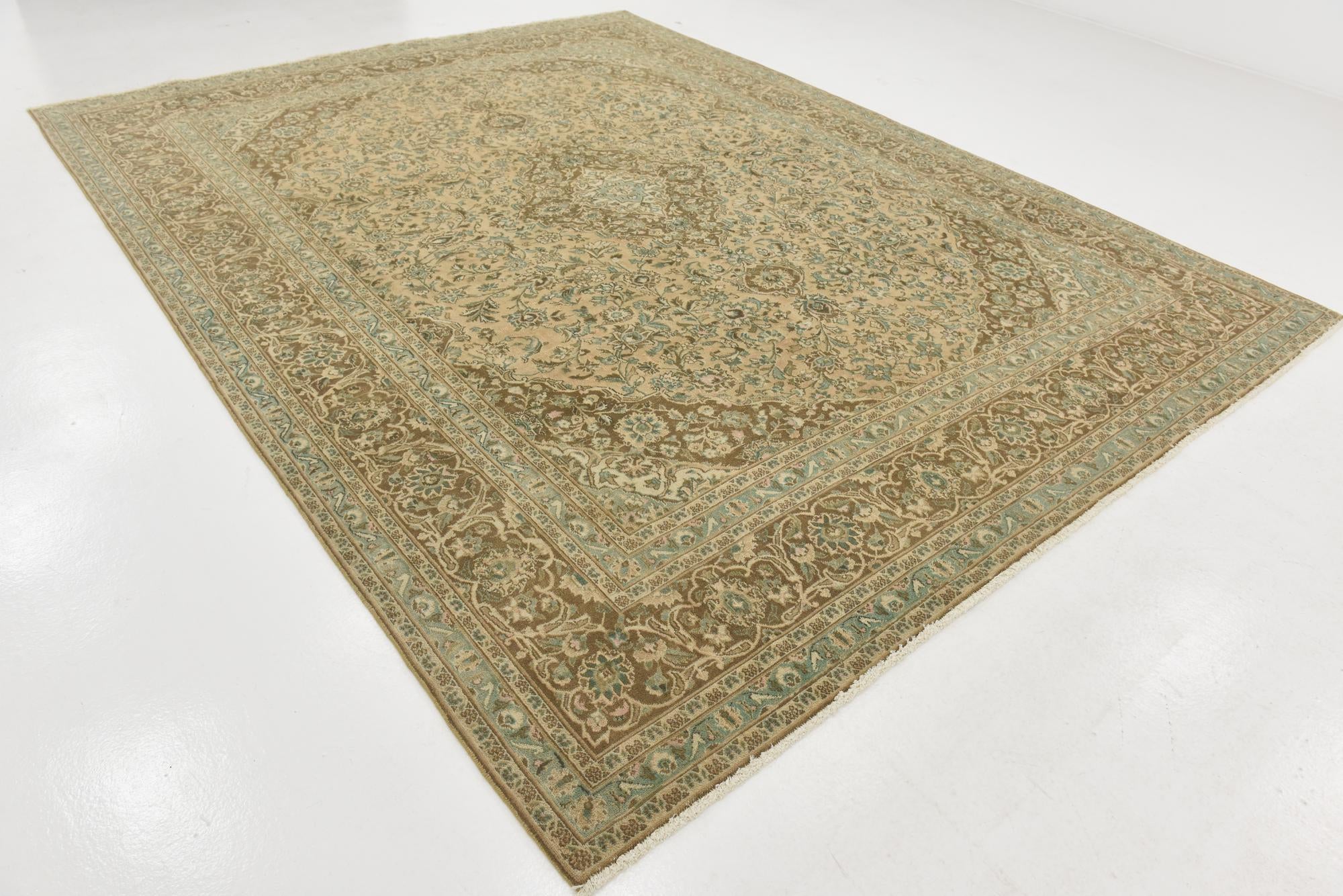 9' 5 x 12' 4 Hand Knotted Ultra Vintage Persian Wool Rug